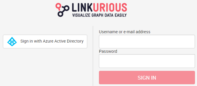 Linkurious login page with Azure AD