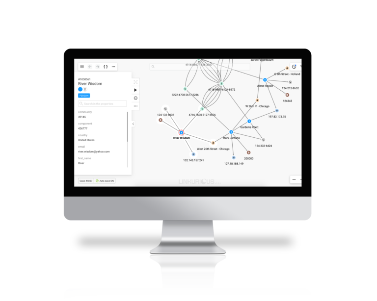 screenshot of Linkurious Enterprise graph investigation platform