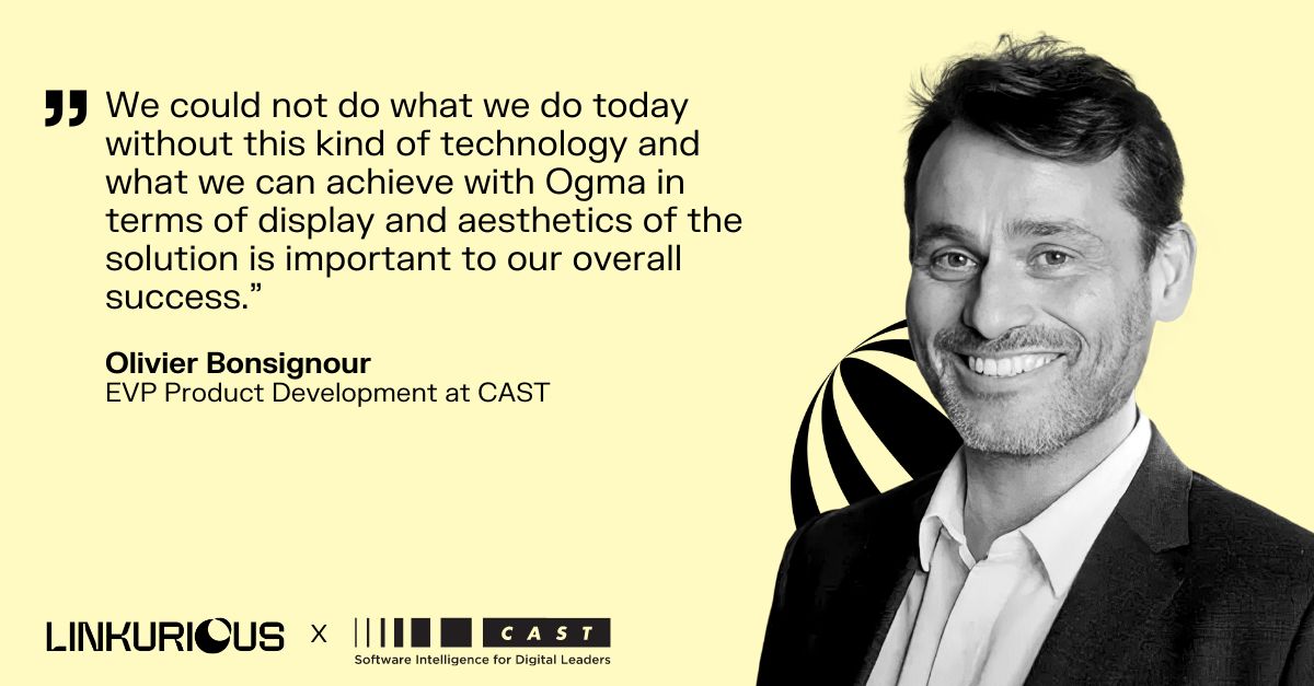 A quotation by Olivier Bonsignour of CAST on Linkurious Ogma