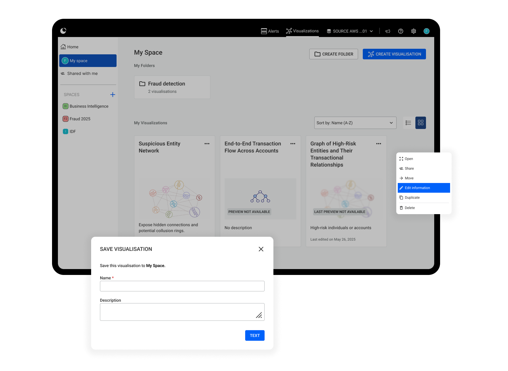 New homepage of Linkurious Enterprise 4.2